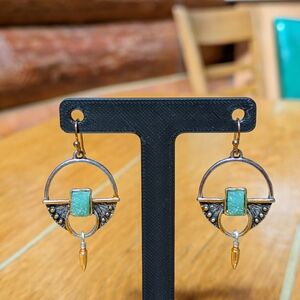 Elegant Gold and Green Earrings